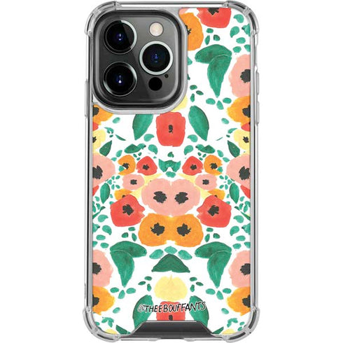 Bouffants and Broken Hearts Geometric Flowers iPhone 14 Pro Clear Case